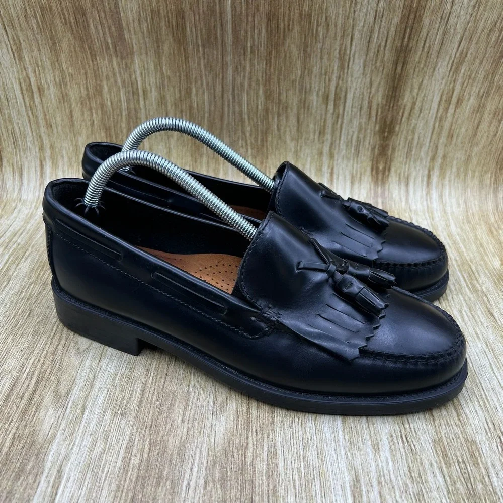 G.H. Bass Weejuns Marietta II Loafers Women's 10W Black Kiltie Tassel Leather